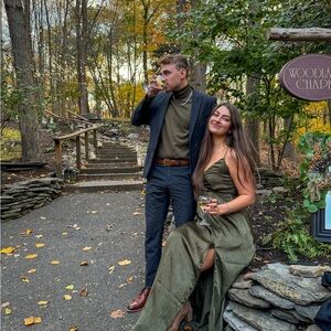 Elegant Olive Green Formal Dress